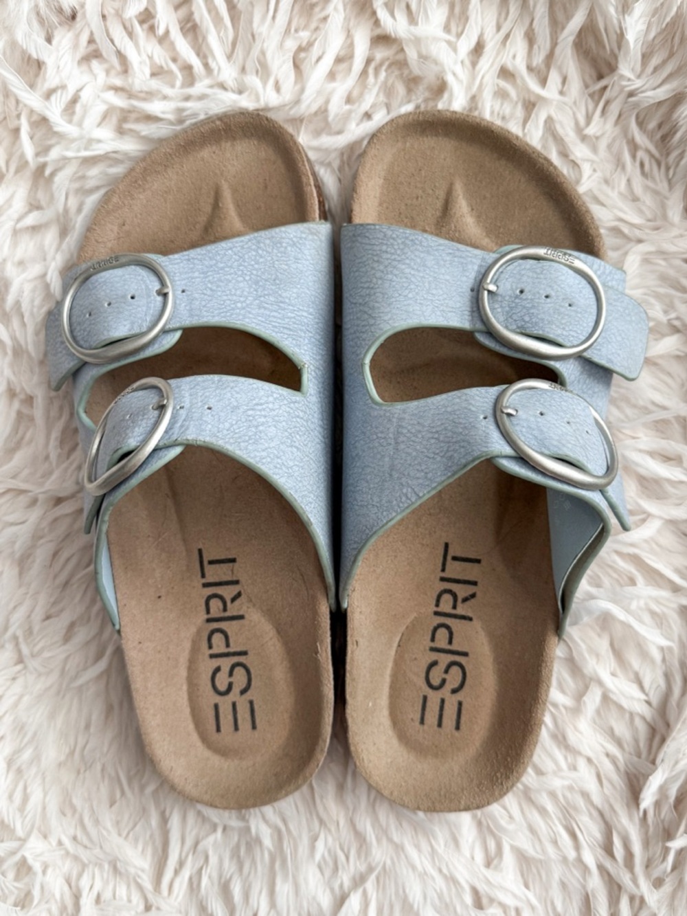 Esprit Annie Big Buckle Sandals Blue EU 36 US 6.5/7 - Picture 2 of 7